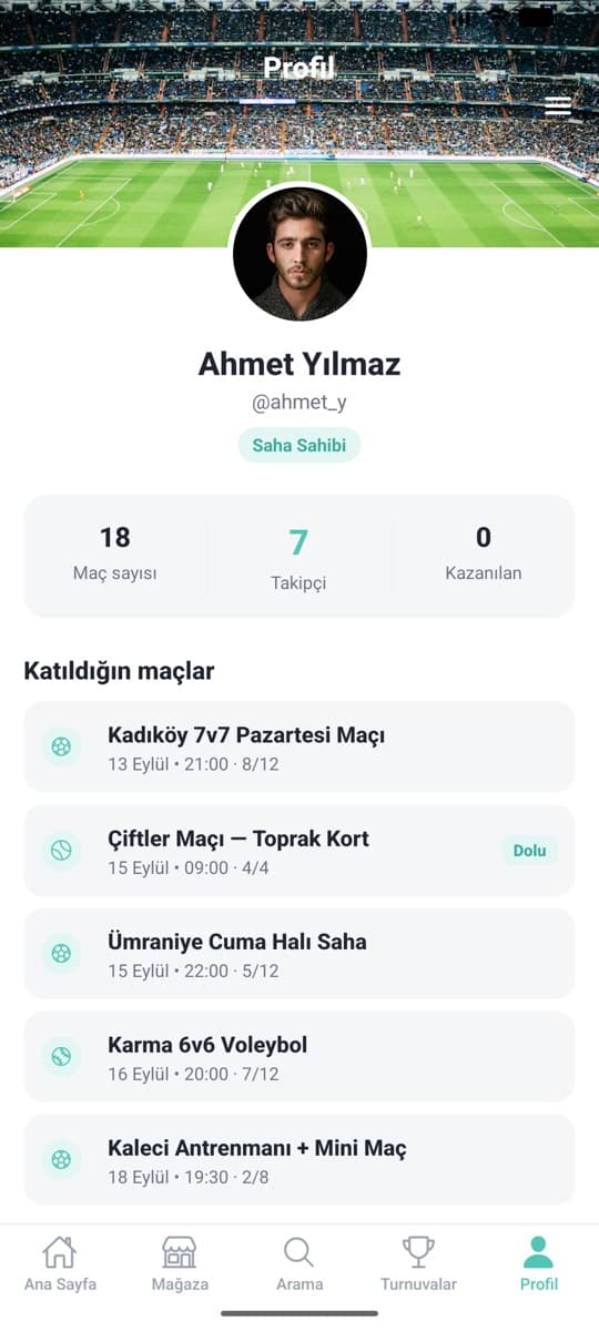 Profil ekranı